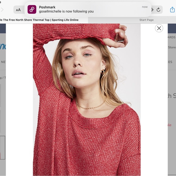 NWT Free People North Shore Thermal Top - Picture 8 of 8